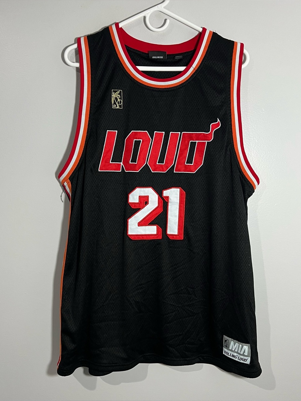 Rolling Loud 21 Music Festival Miami Black Red Basketball Jersey Mens Large